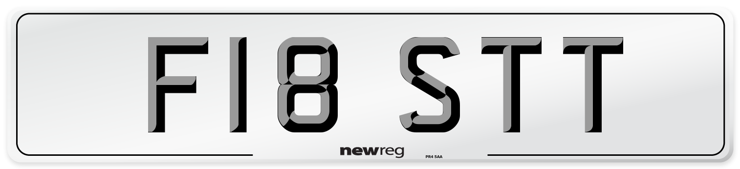 F18 STT Number Plate from New Reg